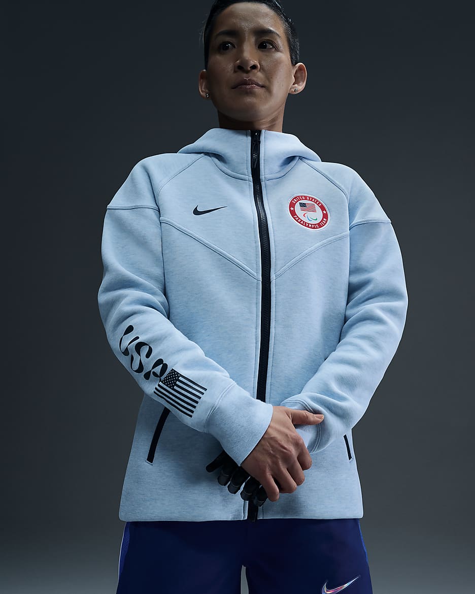 Felpa con cappuccio e zip a tutta lunghezza Nike Team USA Tech Fleece Windrunner Donna. Nike IT